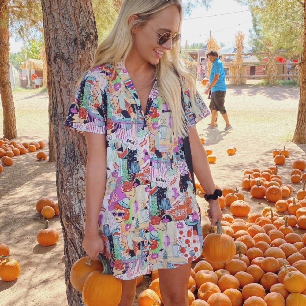 Zara shirt dress with fun print